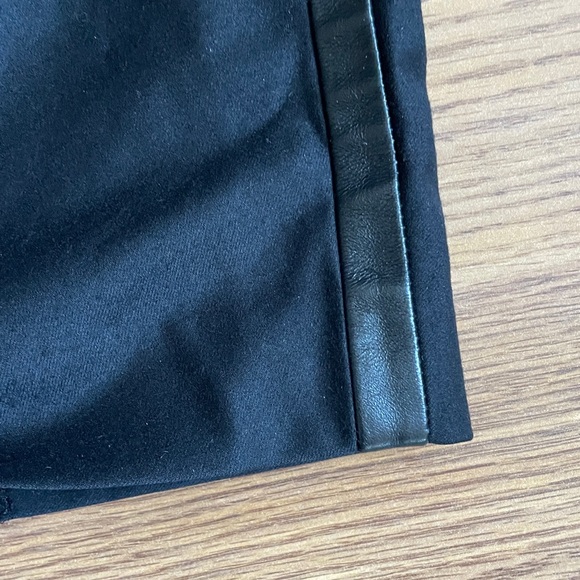 Max Mara Black Sheath Dress Sheer Shoulder Sleeve Leather Trim Made in Italy - Picture 12 of 16